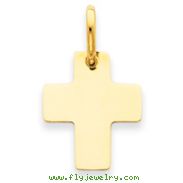 14K Gold Polished Cross Charm