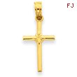 14K Gold Polished Cross Charm