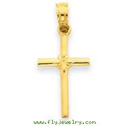 14K Gold Polished Cross Charm