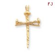 14K Gold Polished Cross Charm