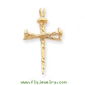 14K Gold Polished Cross Charm