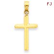 14K Gold Polished Cross Pendant