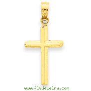 14K Gold Polished Cross Pendant