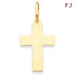 14K Gold Polished Cross Pendant