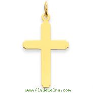 14K Gold Polished Cross Pendant