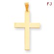 14K Gold Polished Cross Pendant