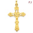 14K Gold Polished Cross Pendant