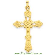 14K Gold Polished Cross Pendant