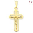 14K Gold Polished Crucifix Pendant