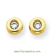 14K Gold Polished Cubic Zirconia Earrings