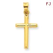 14K Gold Polished Hollow Cross Pendant