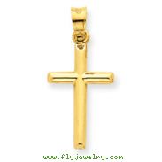 14K Gold Polished Hollow Cross Pendant