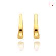 14K Gold Polished J Hoop Post Earrings