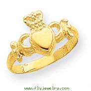 14K Gold Polished Ladies Claddagh Ring