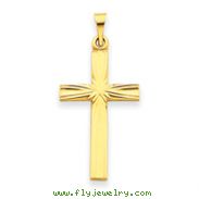 14K Gold Polished Latin Cross Pendant