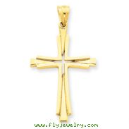 14K Gold Polished Solid Cross Pendant