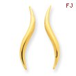 14K Gold Polished Wave Post Ear