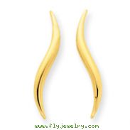 14K Gold Polished Wave Post Ear