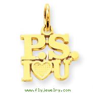 14K Gold P.S. I Love You Charm