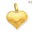 14K Gold Puffed Heart Charm