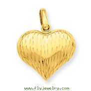 14K Gold Puffed Heart Charm