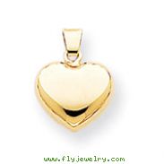 14K Gold Puffed Heart Charm