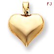 14K Gold Puffed Heart Pendant