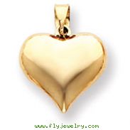 14K Gold Puffed Heart Pendant