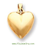 14K Gold Puffed Heart Pendant