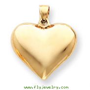 14K Gold Puffed Heart Pendant