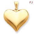 14K Gold Puffed Heart Pendant