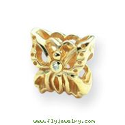 14K Gold Reflections 0.015ct. Diamond Butterfly Bead