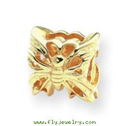 14K Gold Reflections Butterfly Bead