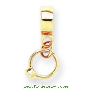 14K Gold Reflections Cubic Zirconia Engagement Ring Dangle Bead