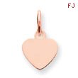 14K Gold Rose Gold Heart Disc Charm