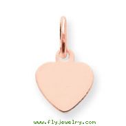 14K Gold Rose Gold Heart Disc Charm