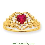 14K Gold Ruby July Birthstone Ring