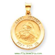 14K Gold Saint Anthony Medal Pendant