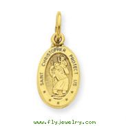 14K Gold Saint Christopher Medal Charm