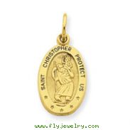 14K Gold Saint Christopher Medal Charm