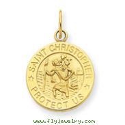 14K Gold Saint Christopher Medal Charm