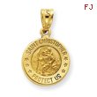 14K Gold Saint Christopher Medal Charm