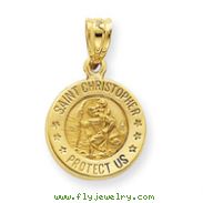 14K Gold Saint Christopher Medal Charm