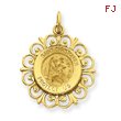 14K Gold Saint Christopher Medal Charm