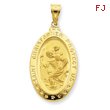 14K Gold Saint Christopher Medal Pendant