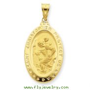 14K Gold Saint Christopher Medal Pendant