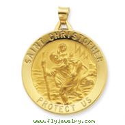 14K Gold Saint Christopher Medal Pendant