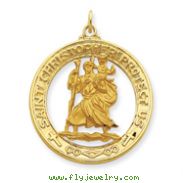 14K Gold Saint Christopher Medal Pendant