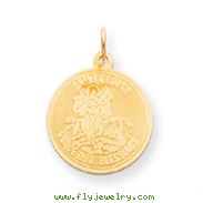 14K Gold Saint George Medal Charm