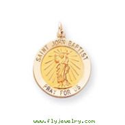 14K Gold Saint John Baptist Medal Pendant